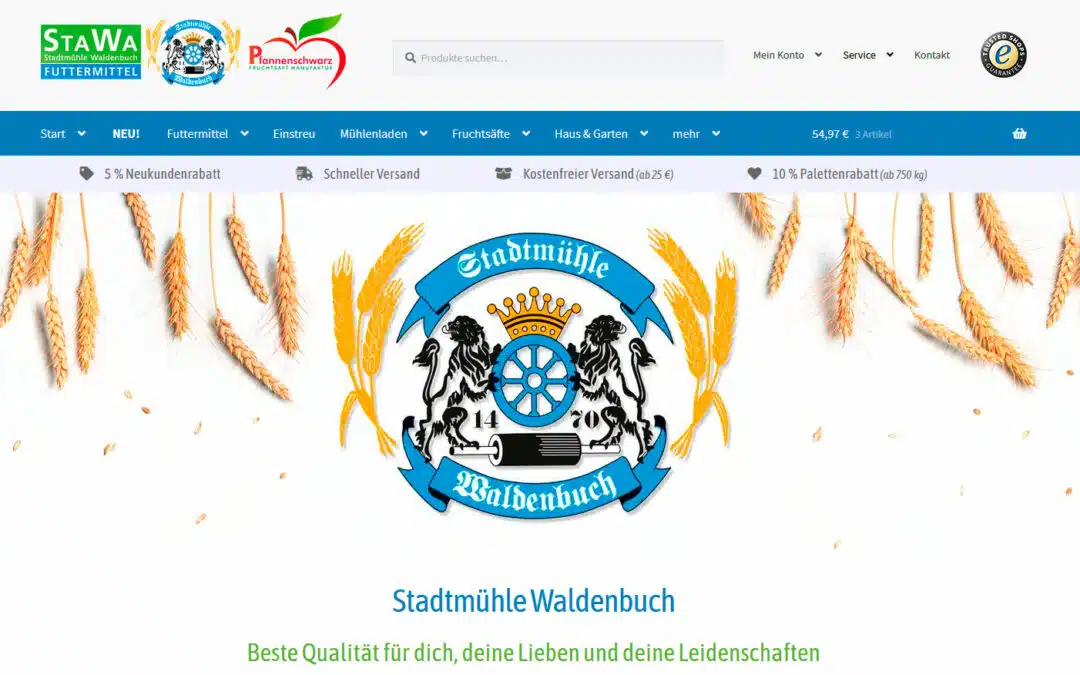 Webshop Stadtmühle Waldenbuch